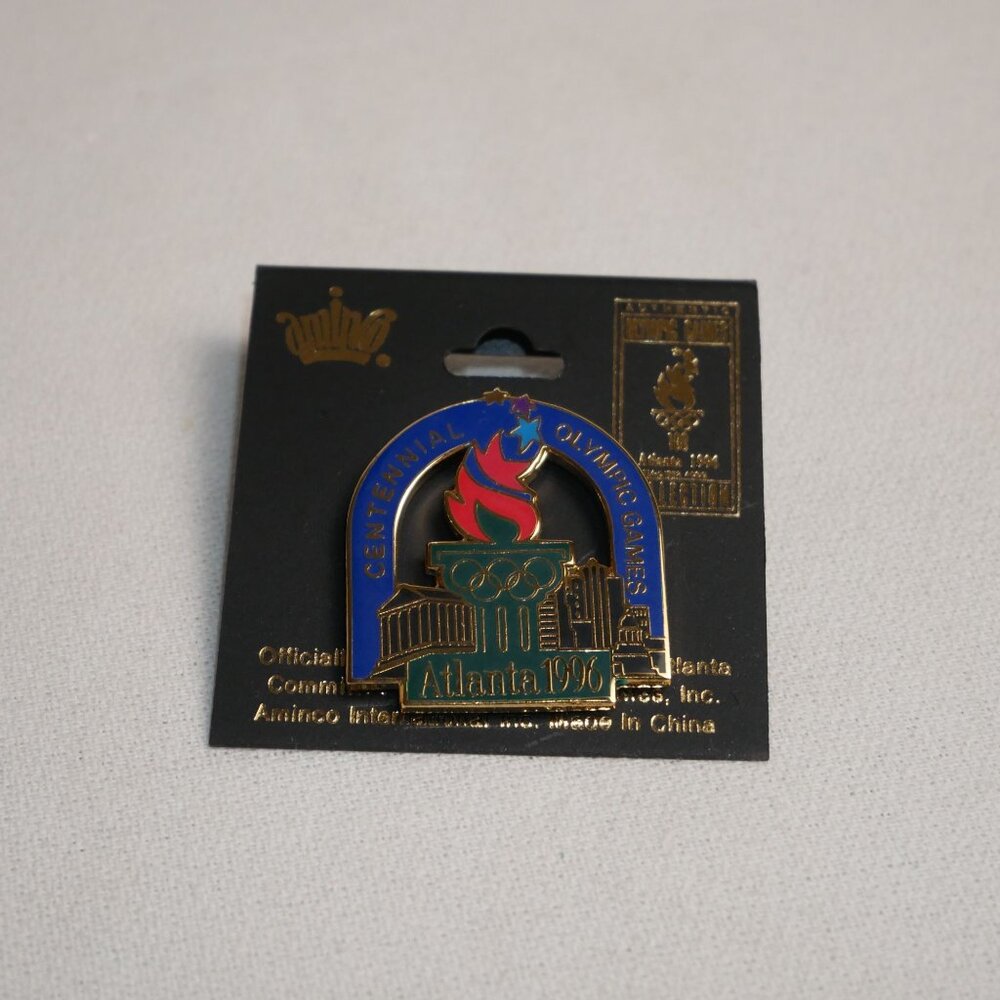 Atlanta 1996 Centennial Olympics Collectible Enamel Pin With Original Backing Ca